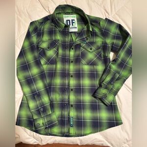 DIXXON Green and Black Plaid Button-Down Shirt